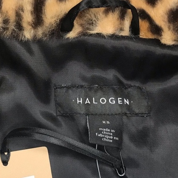 Halogen Leopard Print Faux Fur Coat - XS/S - Picture 13 of 16